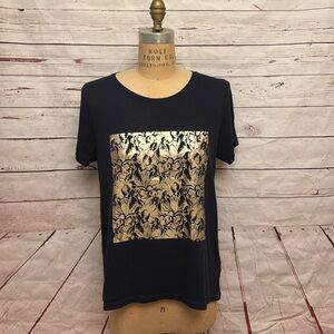 💋J Crew Collector Tees Metallic Floral Tee Shirt